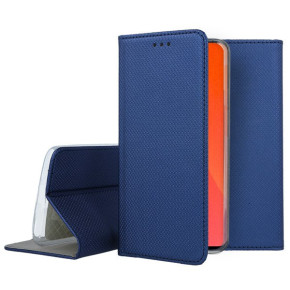 Кожен калъф тефтер и стойка Magnetic FLEXI Book Style за Huawei P Smart Pro STK-L21 син 